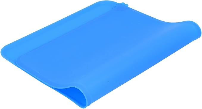 Silicone Non Slip Pet Feeding Bowl Mat for Dogs, Leakproof Dog Placemat for Food and Water, 11.8x18.9in Pet Supplies (Blue)
