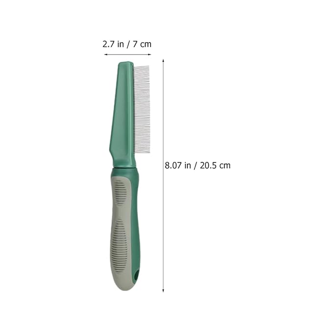 Pet Grooming Comb for Dogs and Cats Olive Green Fine Teeth Dematting Comb with 78 Teeth Portable for Shedding Tangle Flea Removal Indoor Pet Grooming Supplies