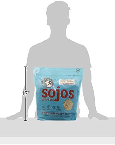 SOJOS Complete Grain Free Freeze-Dried Turkey Raw Natural Dry Dog Food Mix, 8-Pound Bag