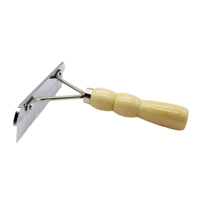 Toyvian Wooden Handle Pet for and Cats Stainless Steel Slicker Brush for Grooming Removes Tangles and Loose Stimulates Skin and Fur for Puppies and Kittens
