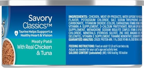 9 Lives Cat Food Chicken and Tuna Dinner, 4 ct, 5.5 oz