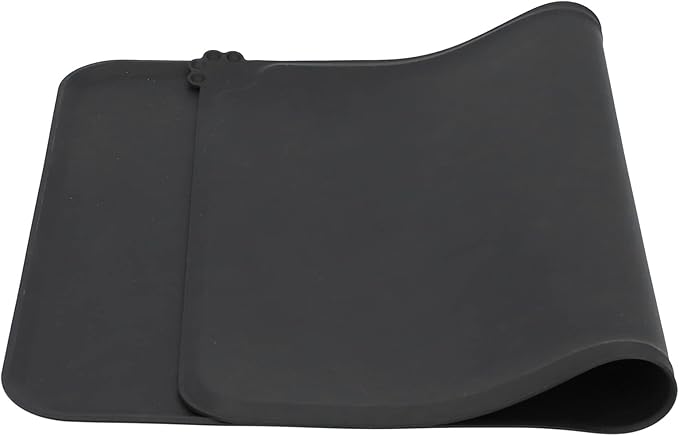 Silicone Non Slip Pet Feeding Bowl Mat for Dogs, Leakproof Dog Placemat for Food and Water, 11.8x18.9in Pet Supplies (Black)