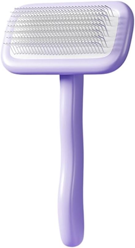 Pet Grooming Brush for Shedding Dog Cat Needle Comb Square-Shaped Deshedding Combs Detangler Grooming Tools for Short Long Hair Remove Tangles Knots - Purple S