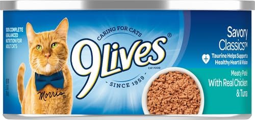 9 Lives Cat Food Chicken and Tuna Dinner, 4 ct, 5.5 oz