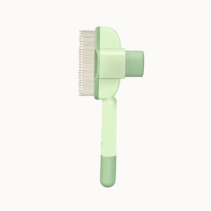Pet Hair Removal Tool Comb Flea Comb, 2025 Cat Grooming Brush with Release Button,Pet Comb Grooming Brush for Dogs and Cats, Upgrade Self Cleaning Pet Hairs Combs(Green)