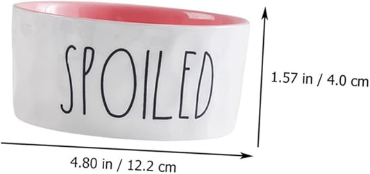 VOSAREA Pet Ceramic Bowl Small Pink Cat Feeder Bowl Dog Food Container Pet Supply for Feeding and Watering