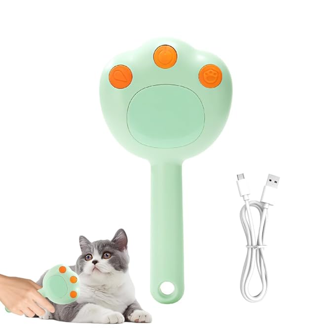 Cat Steam Brush,Cat's Paw Modeling Pet Steam Groomer Comb Built-in Misting Spray for Pets Cats Dogs Shedding Haired Grooming