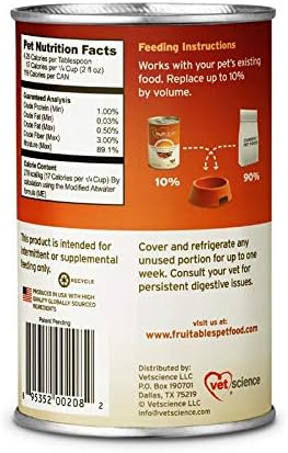 Fruitables Pumpkin Digestive Supplement – Made with Pumpkin for Dogs – Healthy Fiber Supplement for Pet Nutrition – 15 ounces (Pack of 12)