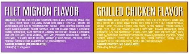 Ol's Roys Cuts in Gravy Wet Dog Food Variety Pack, Tender Morsels Filet Mignon Flavor and Tender Morsels Grilled Chicken Flavor, (2 Boxes with 8 Pouches of 3.5 oz).