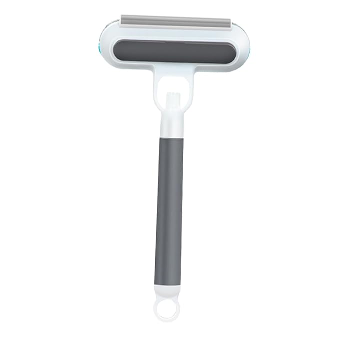 Pet Hair Removal Brush Glass Washable 3 in 1 Lightweight Cat Hair Remover Grooming Brush for Indoor Bedding Doors, Gray