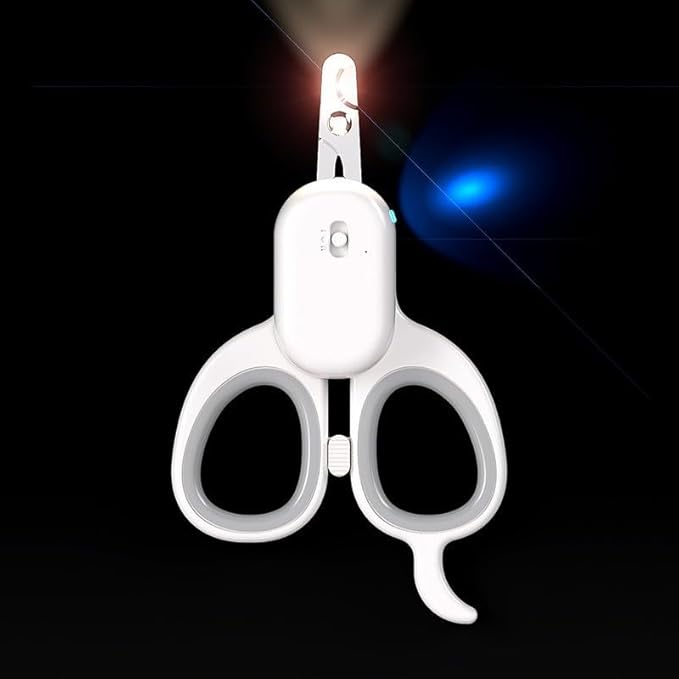Cat Nail Clippers, cat Claw Clippers with Super Bright LED Lights, Baby cat Nail Clippers Stainless Steel Elbow Design Safe and Convenient pet Nail Clippers, cat Grooming Tools (Gray)