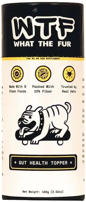 Gut Health Topper for Dogs — Digestive Support Powder with Real Beef, Blueberries, Kale, Apples & Peanuts | Prebiotic Fiber for Firmer Stools, Sensitive Stomachs & Daily Gut Wellness | 100g