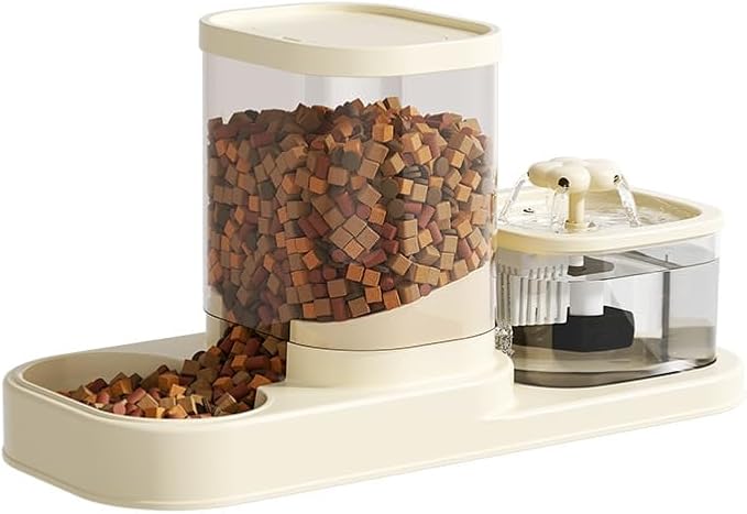 Automatic Cat Food Feeder and Water Circulation Drinker 2-in-1 Set Large Capacity Drinker Suitable for Pet Dogs, Puppies, Kittens