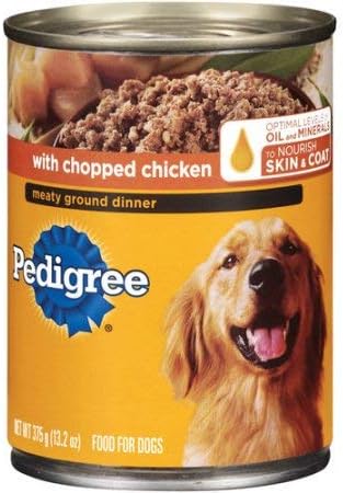 Pedigree Chopped Ground Dinner with Chicken Canned Dog Food (Pack of 6)6