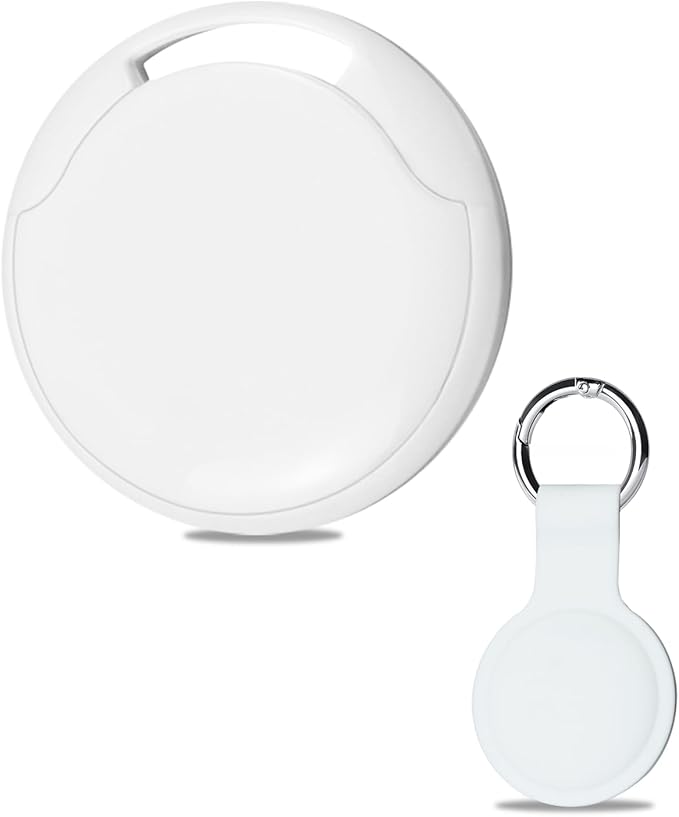 Air Tracker Tag, Smart Bluetooth Tracker Tag, Works with Apple Find My APP (iOS Only), Keys Finder and Item Locator for Luggage, Backpack, Suitcase, Pets and more, Waterproof Tracking Tag, White