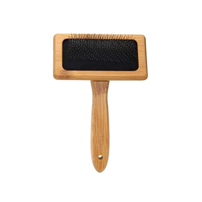 BESPORTBLE Needle Comb Bamboo Wood Pet Grooming Comb Ergonomic Handle Pet Hair Remover Lint Brush Dog Cat Grooming Tool