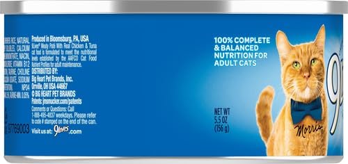 9 Lives Cat Food Chicken and Tuna Dinner, 4 ct, 5.5 oz