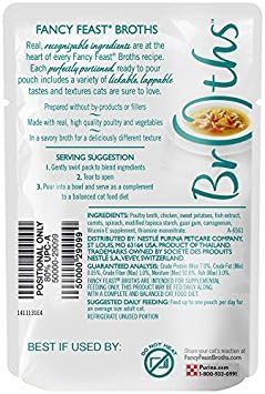 Fancy Feast Broth for Cats, Classic, With Chicken & Vegetables, 1.4-Ounce Pouch, Pack of 32