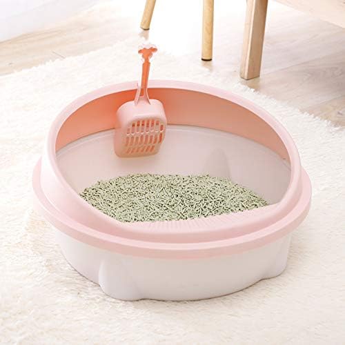 Semi-Closed Plastic Cat Bedpans Cat Litter Box Circular Anti-Splashing Sifting Cat Toilet Large Capacity Cat Covered Litter Box (Purple)