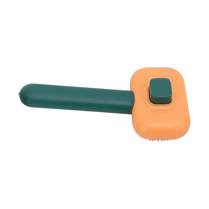 Zerodis Cat Brush, Comfortable Cat Grooming Tool, SelfCleaning MultiFunction Brush, Remove Floating Hair, Perfect for Lovers (Orange Green)