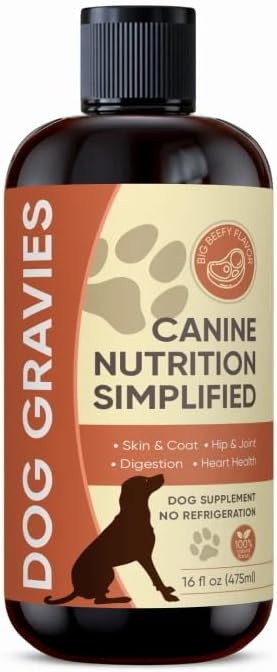 Gravies for Dogs, Premium Wet Dog Food Gravy Topper for Dry Food, Tasty & Nutritious with Essential Vitamins & Supportive Ingredients, Hip & Joint Wellness Support