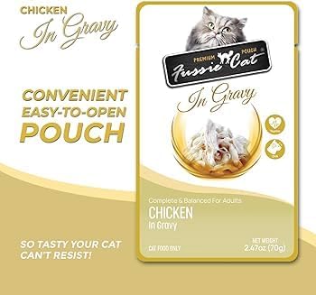 Felicia's Fabulous Finds Wet Food in Gravy 6-Flavor Variety Bundle: 2 Ocean Fish, 2 Tuna/Chicken, 2 Mackerel, 2 Sardine, 2 Chicken & 2 Chick'n/Tuna (12 Pouches Total, 2.47 Oz Each) + Silicone Lid