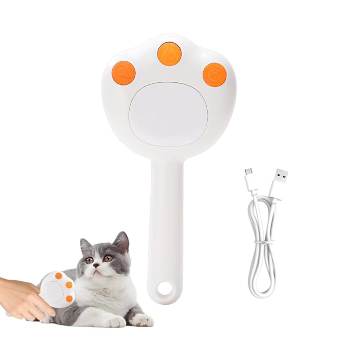 Cat Steam Brush,Cat's Paw Modeling Pet Steam Groomer Comb Built-in Misting Spray for Pets Cats Dogs Shedding Haired Grooming