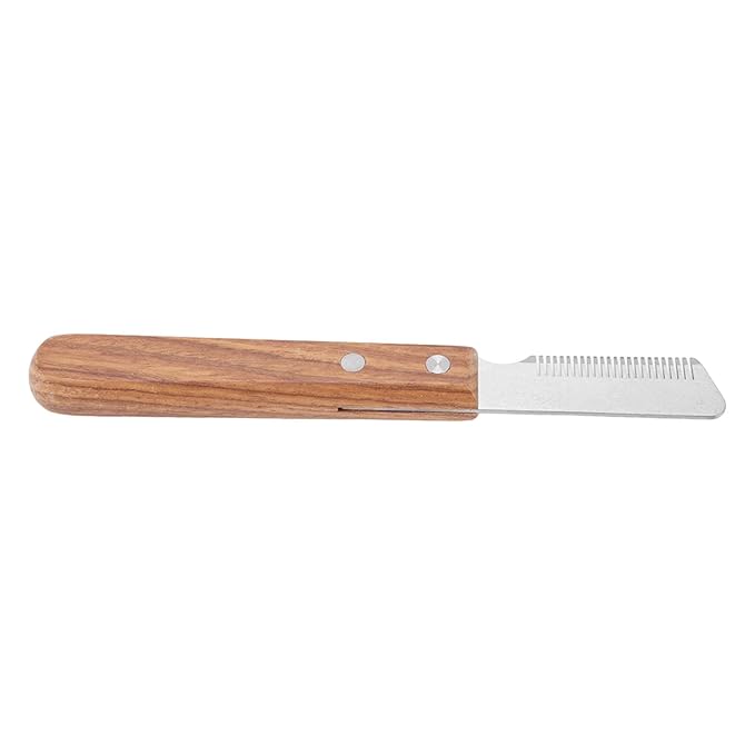 Rengue Dog Stripping Comb, Shedding Tools Removal Tool for Cats and Dogs, Stainless Steel Design for Effective Grooming Dog Stripping Comb, Wooden Handle, Pet Hair Nan Supplies