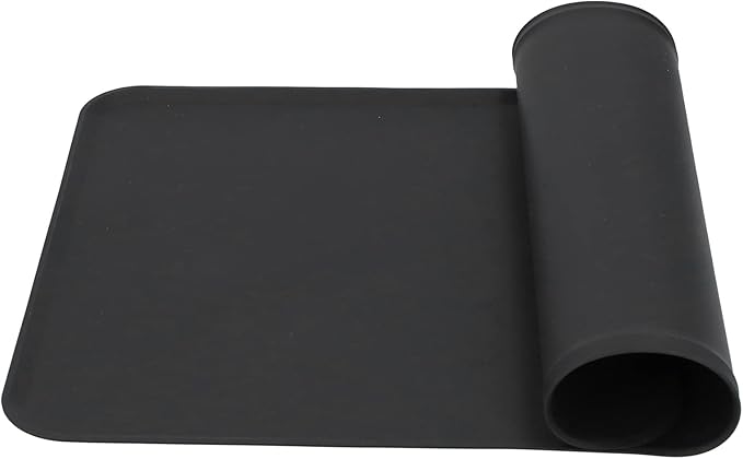 Silicone Non Slip Pet Feeding Bowl Mat for Dogs, Leakproof Dog Placemat for Food and Water, 11.8x18.9in Pet Supplies (Black)