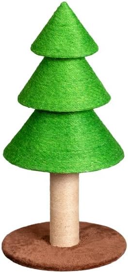 Christmas Tree Cat Scratcher Tower – 31.5" Sisal Scratching Post with Fleece Base for Indoor Cats, Holiday Décor, Sturdy Stable Base