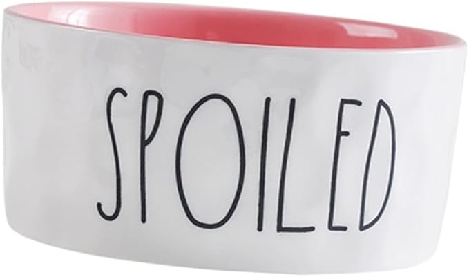 VOSAREA Pet Ceramic Bowl Small Pink Cat Feeder Bowl Dog Food Container Pet Supply for Feeding and Watering