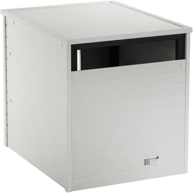 New Age Pet ECOFLEX Freedom Litter Loo Moisture‑Resistant Enclosure & End‑Table, Non‑Toxic, Pull Out Drawer, Indoor Cat Furniture, Antique White