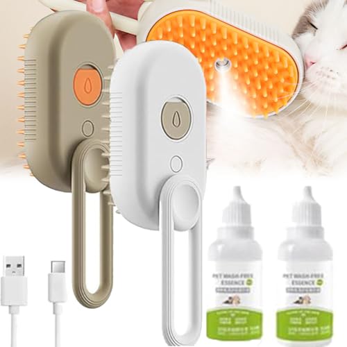 Cat Steam Brush for Massaging and Cleaning Shedding Pets (2PCS)