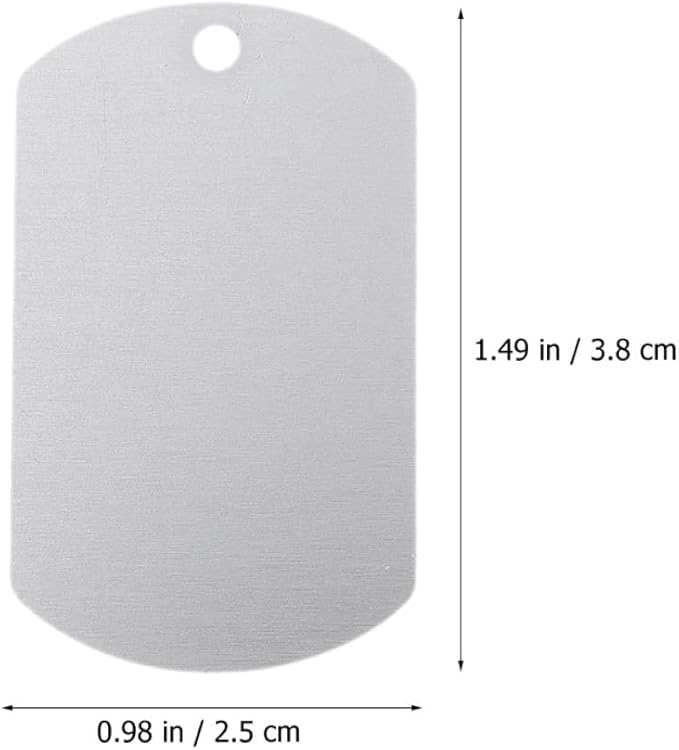Kichvoe 25pcs Aluminum Dog Tags Blank Engraving Id Tags 38x25mm Silver Metal Pet Supplies for Dogs and Puppies Collar Accessories