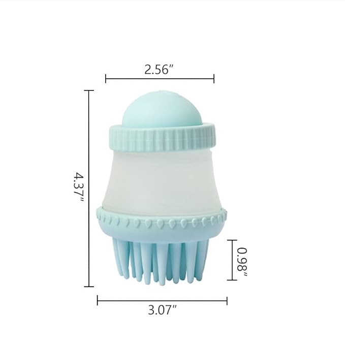 Pet Grooming Bath Brush Dog Cat Massage Brush Comb Bubble Maker with Shampoo Dispenser for Shower Scrubbing Remove Shedding Hair Soothing Massage Pet Supplies - Gray