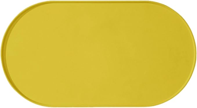 Pet Feeding Dog Food Mat Multifunctional Supplies Anti Slip Silicone Contain Spills Replace Pad Accessories Placemat, Yellow