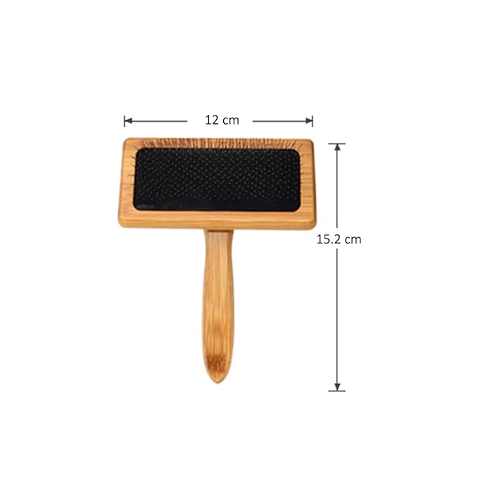 Beaupretty Wooden Pet Grooming Comb with Ergonomic Handle for Dogs and Cats Detangling and Hair Cleaning Tool Premium Skin-friendly Wood Removes Loose Hair Knots Dander and Tangles