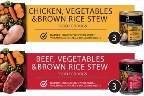 Generic Pure Balance Beef Stew and Chicken Stew Wet Dog Food Variety Pack, 12.5 oz Cans (6 Pack)