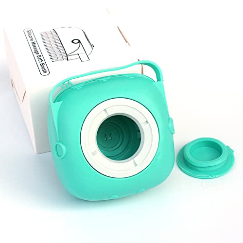 Silicone Pet Bath Massage Brush with Shampoo Dispenser, Dog Cat Grooming Tool, Green