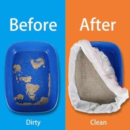 10pcs Cat Litter Box Liners large with Drawstrings Scratch Resistant Bags（36 x 19 inches），Suitable for Home and Office