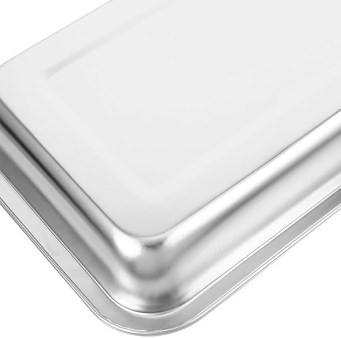 Stainless Steel Cat Litter Box Open Design Large Metal Litter Pan Easy to Clean Portable Kitten Tray for Cats and Small Pets