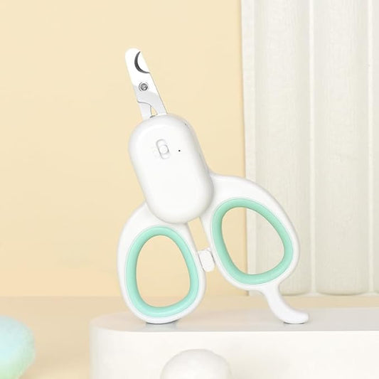 Cat Nail Clippers, cat Claw Clippers with Super Bright LED Lights, Baby cat Nail Clippers Stainless Steel Elbow Design Safe and Convenient pet Nail Clippers, cat Grooming Tools (Green)