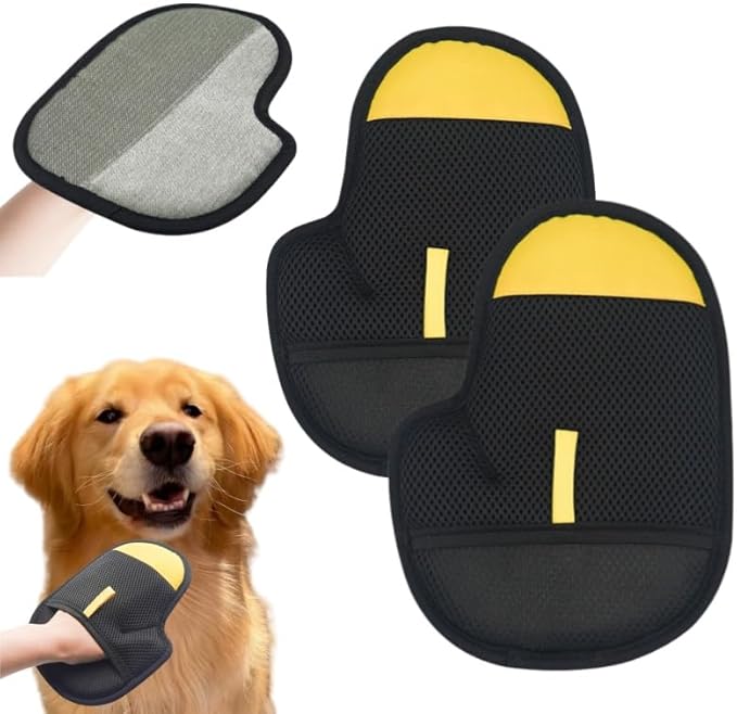 2Pcs Pet Hair Removal Glove for Cats & Dogs, 2025 Newly Upgraded Electrostatic Pet Hair Gloves, Reusable Pet Hair Remover Tool for Couch, Clothing, Car Seat,Carpet