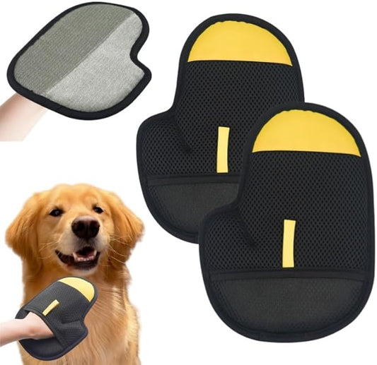 2Pcs Pet Hair Removal Glove for Cats & Dogs, 2025 Newly Upgraded Electrostatic Pet Hair Gloves, Reusable Pet Hair Remover Tool for Couch, Clothing, Car Seat,Carpet
