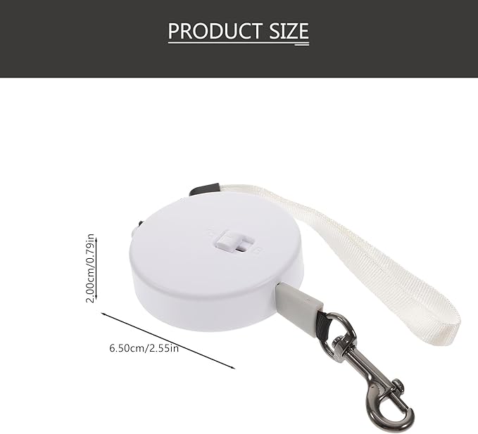 Garneck Retractable Dog Leash 3 Meter Length Adjustable Rope Leash for Small and Large Dogs Outdoor Walking Pet Supplies White Round Handle Random Color