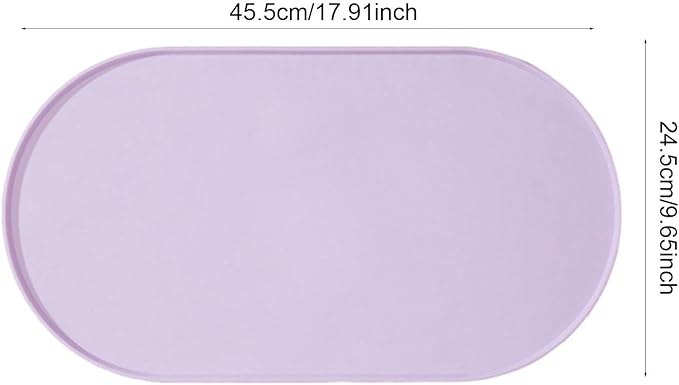 Pet Feeding Dog Food Mat Multifunctional Supplies Anti Slip Silicone Contain Spills Replace Pad Accessories Placemat, Purple