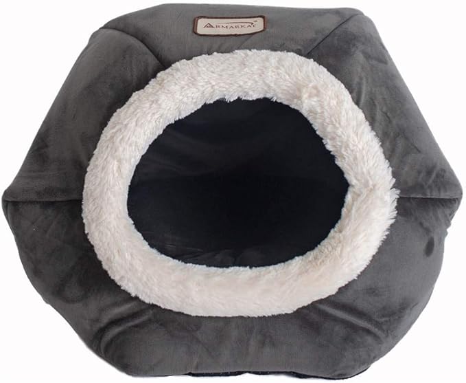 Armarkat Cat Bed Model C80CSH/MB Gray Velvet
