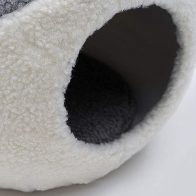 Ultra Soft Material Creative Puffer PVC Pet Nest Four Seasons Universal Bed Semi-Closed Kennel Winter Warm Cat Dog Supplies Washable Pet Bed(Khaki)