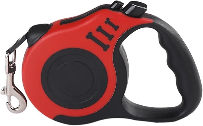 1pcs Retractable Dog Leash 5m, Strong Nylon Automatic Lead for Small Medium Dogs, Pets Traction Rope for Cats, Chihuahua Bulldog Supplies(Red,5m)