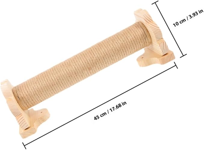 Yardwe Sisal Cat Scratching Post Floor Scratching Pole with Solid Wood Core 40cm Vertical Indoor Cat Cage Scratcher for Kittens